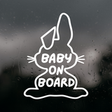 Custom Die Cut Vinyl Bunny Baby On Board Decal