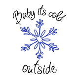 Baby It's Cold Outside Decal With Line Art Snowflake - Waterproof Die Cut Vinyl Decal