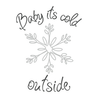 Baby It's Cold Outside Decal With Line Art Snowflake - Waterproof Die Cut Vinyl Decal
