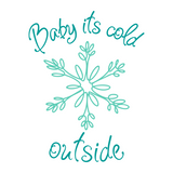 Baby It's Cold Outside Decal With Line Art Snowflake - Waterproof Die Cut Vinyl Decal