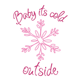 Baby It's Cold Outside Decal With Line Art Snowflake - Waterproof Die Cut Vinyl Decal