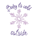 Baby It's Cold Outside Decal With Line Art Snowflake - Waterproof Die Cut Vinyl Decal