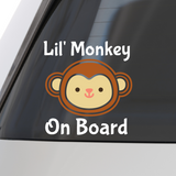 Little Monkey Baby On Board Vinyl Car Sticker Decal - Get Decaled