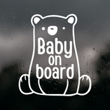 Custom Die Cut Vinyl Baby Bear On Board Decal