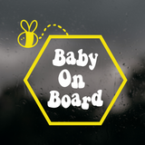 Die Cut Baby On Board Honeycomb Bee Decal