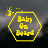 Die Cut Baby On Board Honeycomb Bee Decal