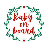 Baby On Board Wreath Waterproof Vinyl Car Decal