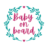 Baby On Board Wreath Waterproof Vinyl Car Decal