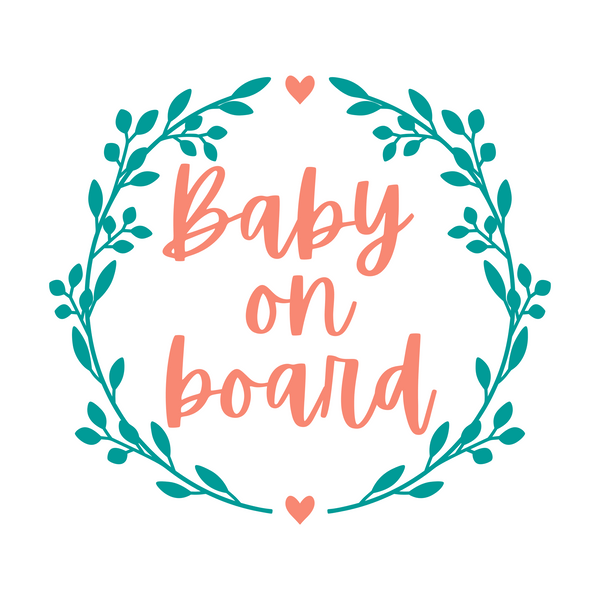 Baby On Board Wreath Waterproof Vinyl Car Decal