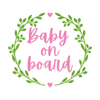 Baby On Board Wreath Waterproof Vinyl Car Decal