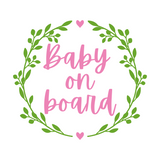 Baby On Board Wreath Waterproof Vinyl Car Decal