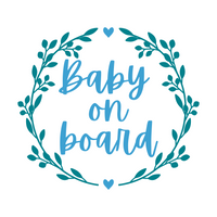 Baby On Board Wreath Waterproof Vinyl Car Decal