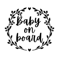 Baby On Board Wreath Waterproof Vinyl Car Decal