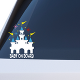 Die Cut Vinyl Baby On Board Royal Castle Themed Decal - Waterproof Vehicle / Window Decal - Get Decaled