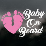Die Cut Vinyl Baby Feet On Board Decal