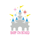 Die Cut Vinyl Baby On Board Royal Castle Themed Decal - Waterproof Vehicle / Window Decal - Get Decaled