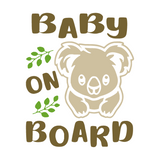 Die Cut Vinyl Koala Baby On Board Car Decal - Get Decaled