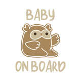 Die-cut vinyl car decal featuring two cute brown cartoon owl characters with big eyes and raised wings, arranged in two pairs. Top text reads 'KID'S ON BOARD' in blue, bottom text reads 'TWINS ON BOARD' in blue. Playful design for parents of twins.

