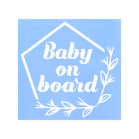 Die Cut Vinyl Baby On Board Line Art Boho Wreath Decal