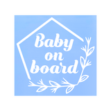Die Cut Vinyl Baby On Board Line Art Boho Wreath Decal