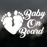 Die Cut Vinyl Baby Feet On Board Decal