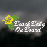 Die Cut Vinyl Beach Baby On Board Decal - Vehicle / Window Decal