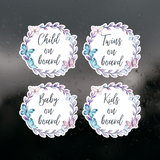 Waterproof Vinyl 'Baby / Kids / Child / Twins On Board' Sticker Decal