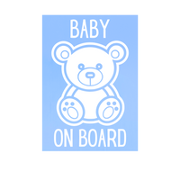 Die Cut Vinyl Baby On Board Teddy Bear Decal