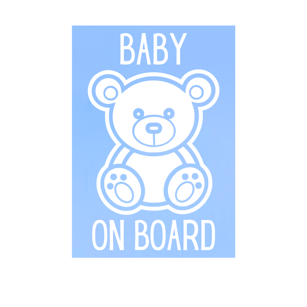 Die Cut Vinyl Baby On Board Teddy Bear Decal