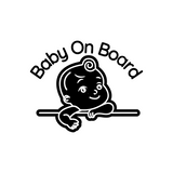 Baby On Board Decal With Cute Cartoon Baby - Waterproof Die Cut Vinyl Decal