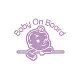 Baby On Board Decal With Cute Cartoon Baby - Waterproof Die Cut Vinyl Decal