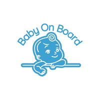 Baby On Board Decal With Cute Cartoon Baby - Waterproof Die Cut Vinyl Decal