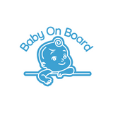 Baby On Board Decal With Cute Cartoon Baby - Waterproof Die Cut Vinyl Decal