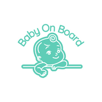Baby On Board Decal With Cute Cartoon Baby - Waterproof Die Cut Vinyl Decal
