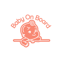 Baby On Board Decal With Cute Cartoon Baby - Waterproof Die Cut Vinyl Decal