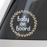 Die Cut Vinyl Baby On Board Wreath Car / Truck Decal - Get Decaled