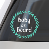 Die Cut Vinyl Baby On Board Wreath Car / Truck Decal - Get Decaled