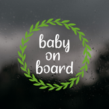 Die Cut Vinyl Baby On Board Wreath Car / Truck Decal