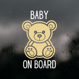 Die Cut Vinyl Baby On Board Teddy Bear Decal