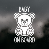Die Cut Vinyl Baby On Board Teddy Bear Decal