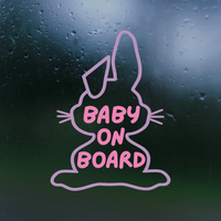 Custom Dye Cut Vinyl Bunny Baby On Board Decal