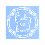 Die Cut Vinyl Baby / Kids On Board Boho Wreath Style Decal - Vehicle / Window Decal