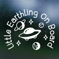 baby on board decal, baby on board decals, baby on board sticker, dye cut vinyl baby on board decal, get decaled, vinyl stickers, dye cut vinyl baby on board decal, decal shop, earthling on board