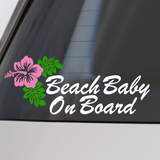 Die Cut Vinyl Beach Baby On Board Decal - Vehicle / Window Decal - Get Decaled