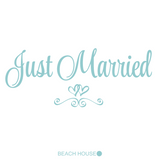 Removable Die Cut Vinyl Waterproof 'Just Married' Rear Window Decal / Wall Vinyl