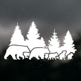 Die Cut Vinyl Bear Family Of 5 Decal - Vehicle / Window / Trailer Decal