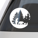 Die Cut Vinyl Bear Moon Scene Decal - Camper Decal, Window Decal, Vehicle Decal - Get Decaled