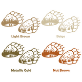 Die Cut Vinyl Bear Paw Outdoor Scene Decal - Vehicle Decal, Camper Decal, Window Decal
