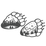 Die Cut Vinyl Bear Paw Outdoor Scene Decal - Vehicle Decal, Camper Decal, Window Decal