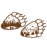 Die Cut Vinyl Bear Paw Outdoor Scene Decal - Vehicle Decal, Camper Decal, Window Decal